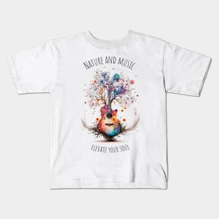 Acoustic Guitar Tree of Life |Gift for Guitar Player | Nature Guitarist | Motivational quotes Kids T-Shirt